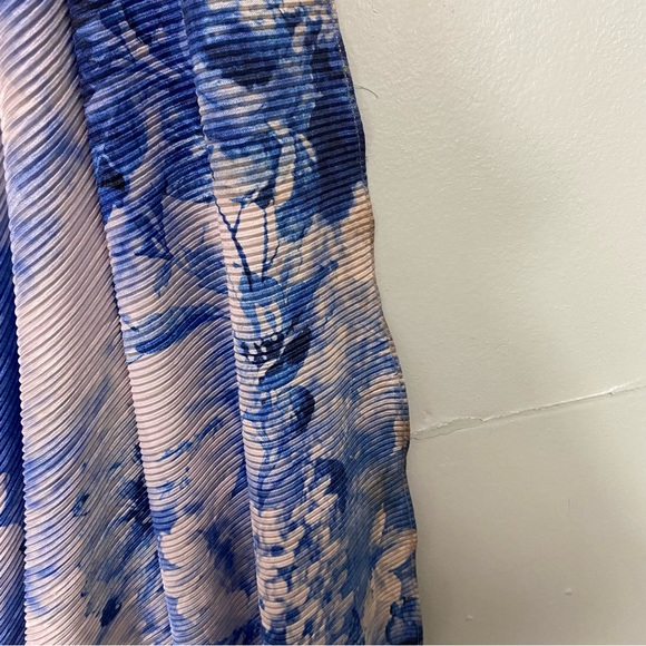 Dress The Population Violetta Maxi Dress Ruched‎ Blue White Large - Picture 6 of 12